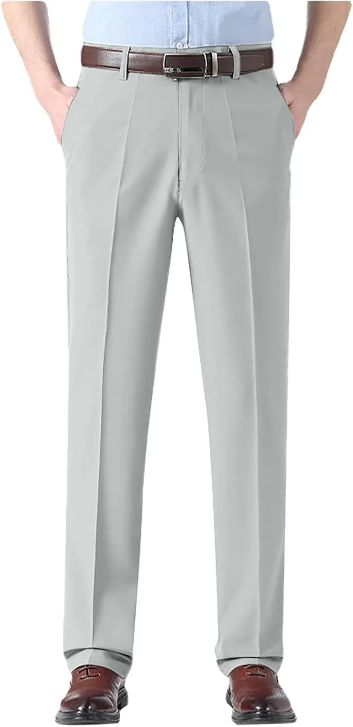 Dress Pants for Men Slim Fit Business Casual Expandable Waist Work Sweatpants Straight Leg Golf Summer Suit Pants
