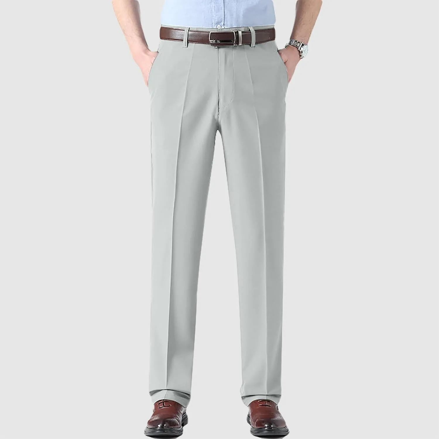 Dress Pants for Men Slim Fit Business Casual Expandable Waist Work Sweatpants Straight Leg Golf Summer Suit Pants
