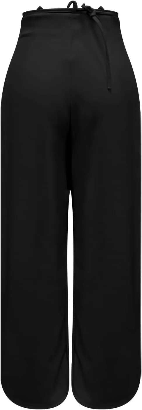 Dress Suit Pants for Women Flat Front Pleated High Waist Wide Leg Trousers Casual Loose Fit Breathable Business Pants