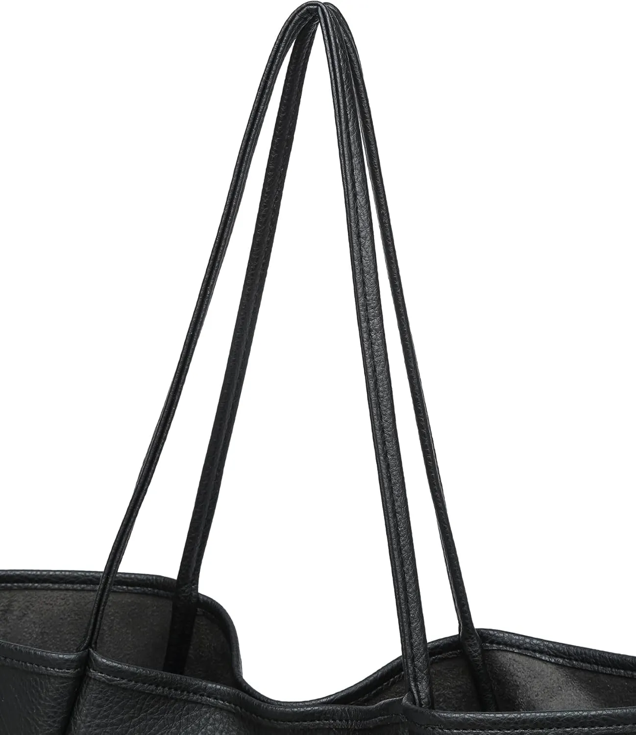 Dreubea Large Leather Tote Bag for Women - Big Work Bag, Spacious Minimalist Handbag, Laptop Tote for Travel & Office