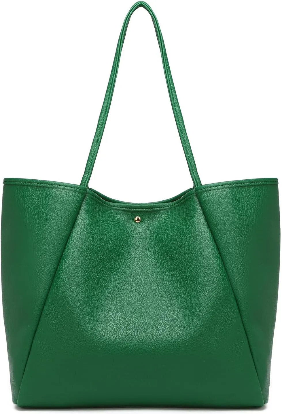 Dreubea Large Leather Tote Bag for Women - Big Work Bag, Spacious Minimalist Handbag, Laptop Tote for Travel & Office