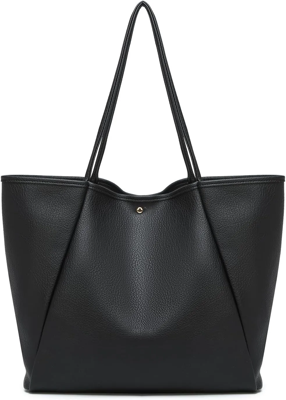 Dreubea Large Leather Tote Bag for Women - Big Work Bag, Spacious Minimalist Handbag, Laptop Tote for Travel & Office