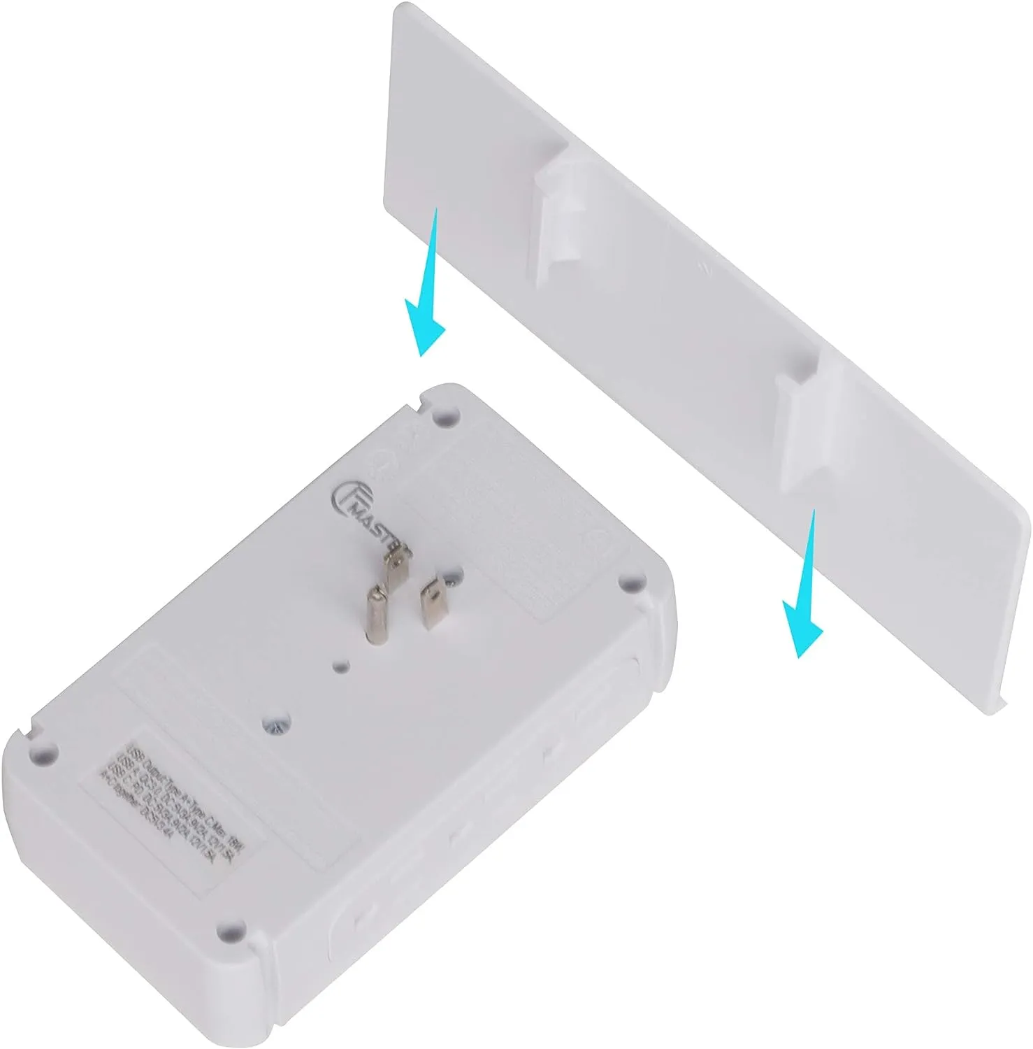 E-Macht Socket Shelf Outlet 2 Pack Surge Protector Extender Wall plug with USB A C Ports(3.4A Total), 8 AC Outlets