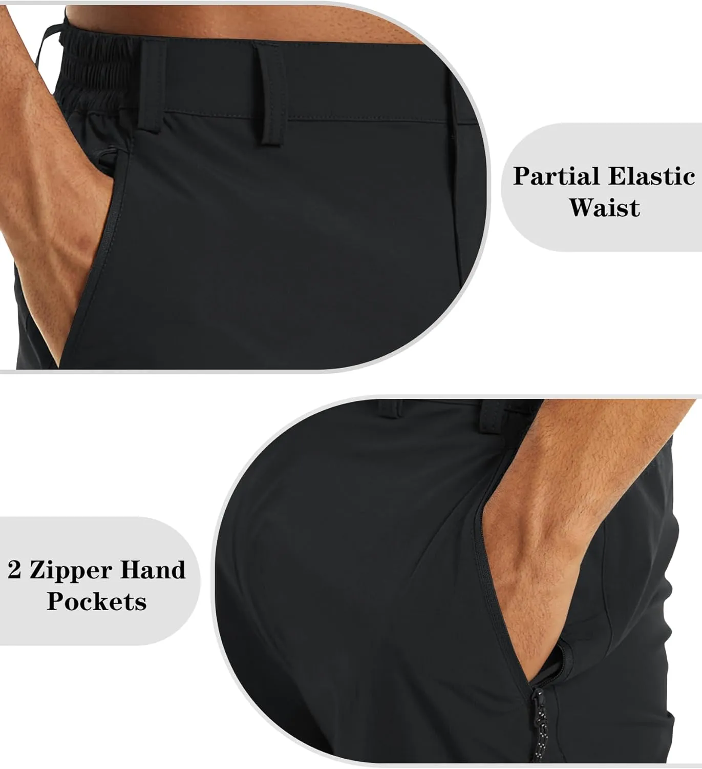 EKLENTSON Men's Workout Shorts Quick Dry Gym Hiking Shorts Zipper Pockets Lightweight Athletic 3/4 Capri Pants for Men