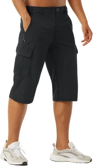 EKLENTSON Men's Workout Shorts Quick Dry Gym Hiking Shorts Zipper Pockets Lightweight Athletic 3/4 Capri Pants for Men