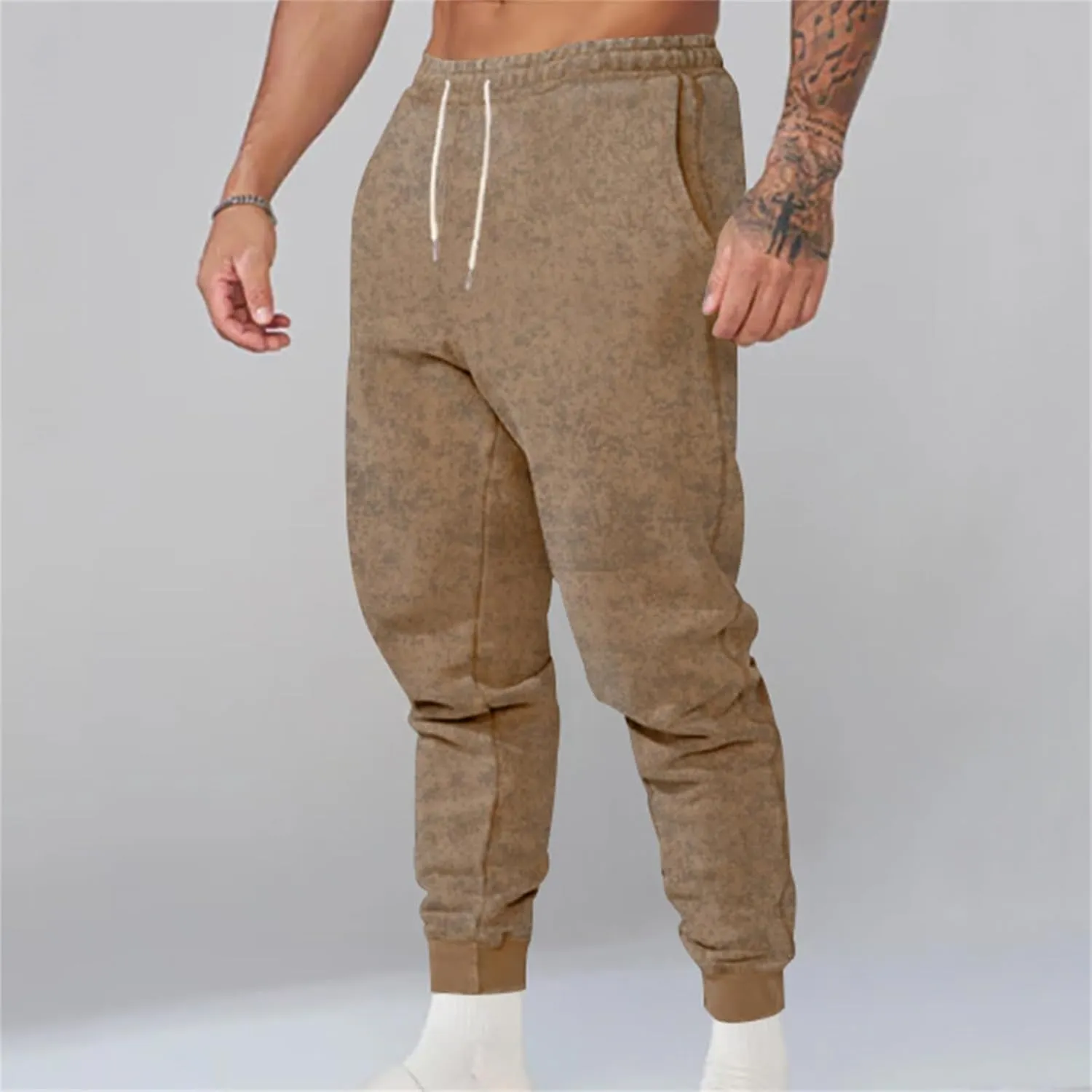 evzosrz Mens Fashion Jogger Pants Sports High Waisted Elastic Slim Fit Drawstring Sweatpants Lightweight Athletic Trousers