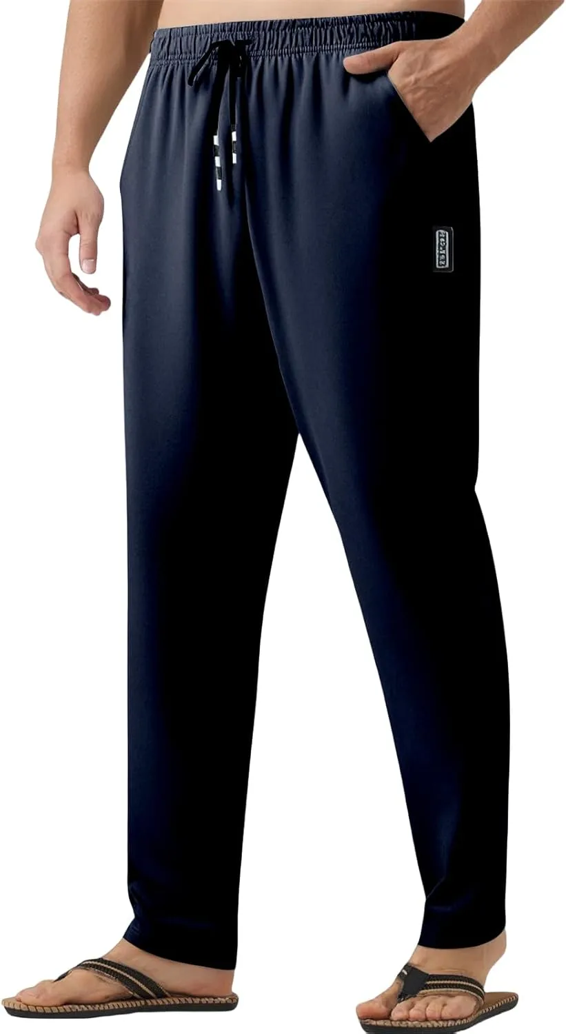 evzosrz Men's Quick Dry Beeswan Pants Lightweight Breathable Joggers Athletic Pants Drawstring Elastic Waist Jogger Trousers
