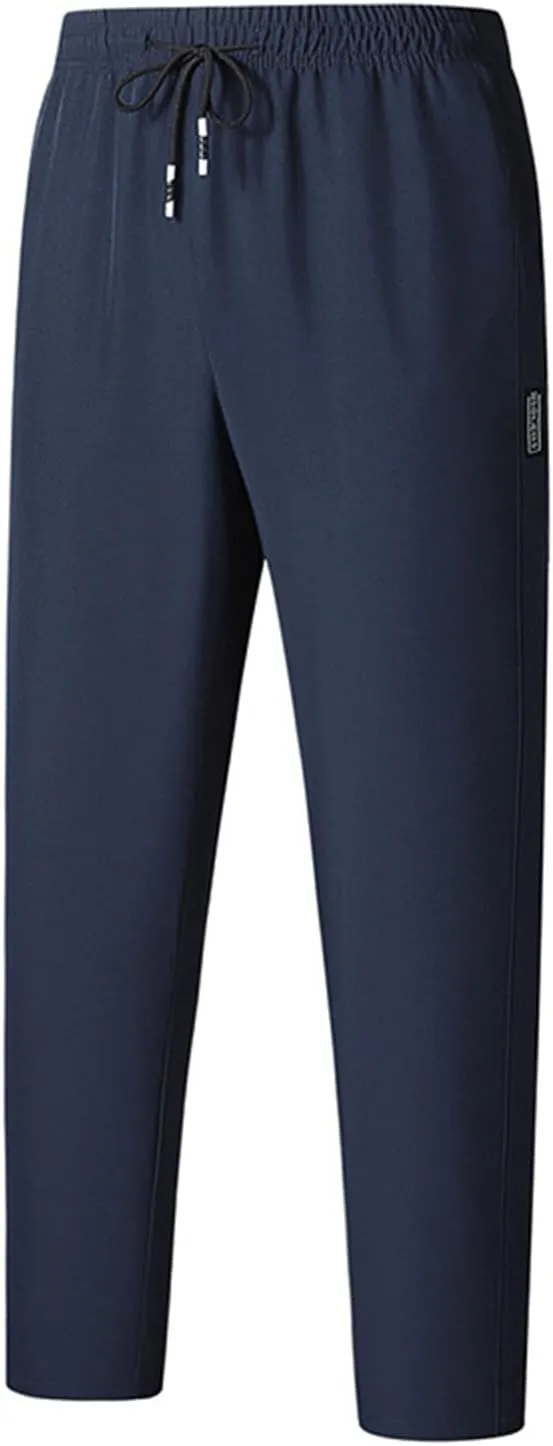 evzosrz Men's Quick Dry Beeswan Pants Lightweight Breathable Joggers Athletic Pants Drawstring Elastic Waist Jogger Trousers