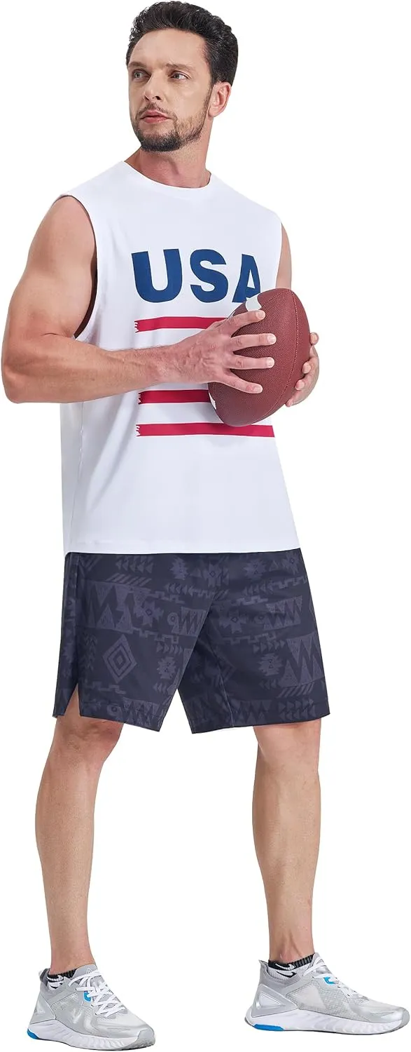 EZRUN Men's Sleeveless Shirt Quick Dry Workout Swim Shirt Gym Muscle Athletic Beach Tank Top Big and Tall