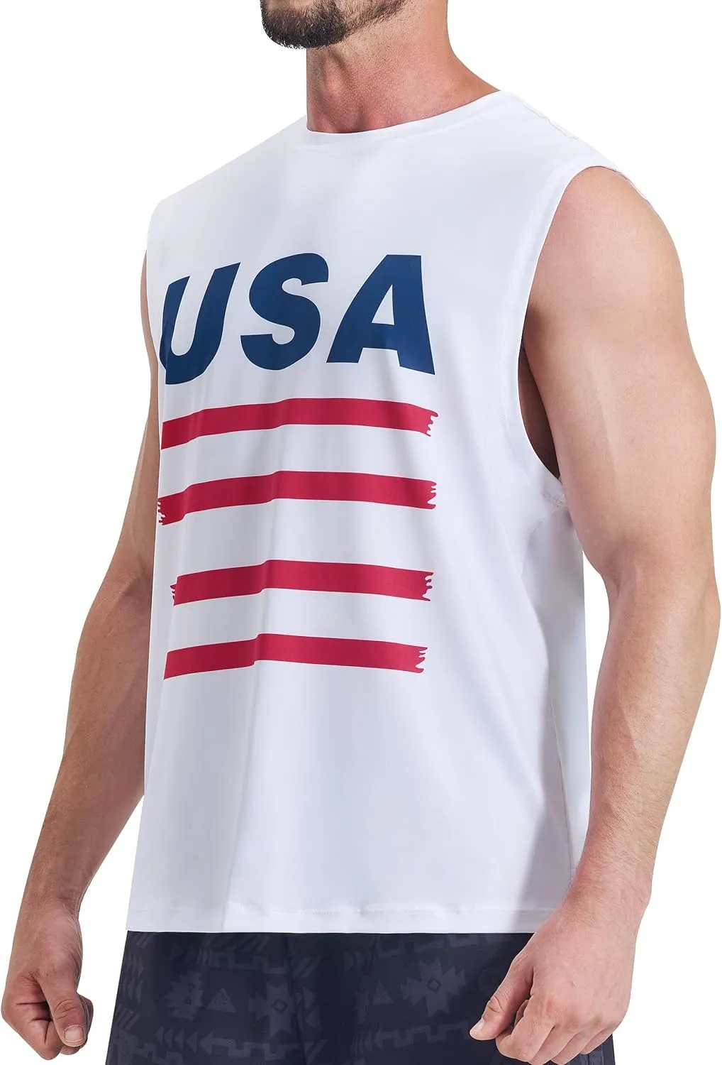 EZRUN Men's Sleeveless Shirt Quick Dry Workout Swim Shirt Gym Muscle Athletic Beach Tank Top Big and Tall