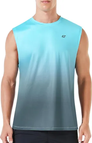 EZRUN Men's Sleeveless Shirt Quick Dry Workout Swim Shirt Gym Muscle Athletic Beach Tank Top Big and Tall