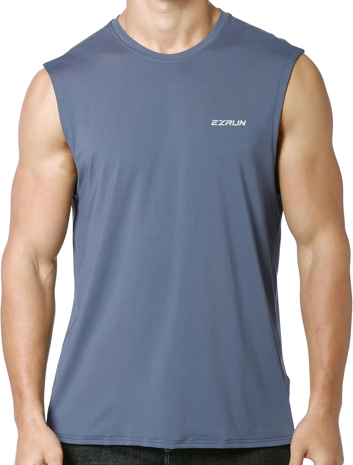 EZRUN Men's Sleeveless Shirt Quick Dry Workout Swim Shirt Gym Muscle Athletic Beach Tank Top Big and Tall