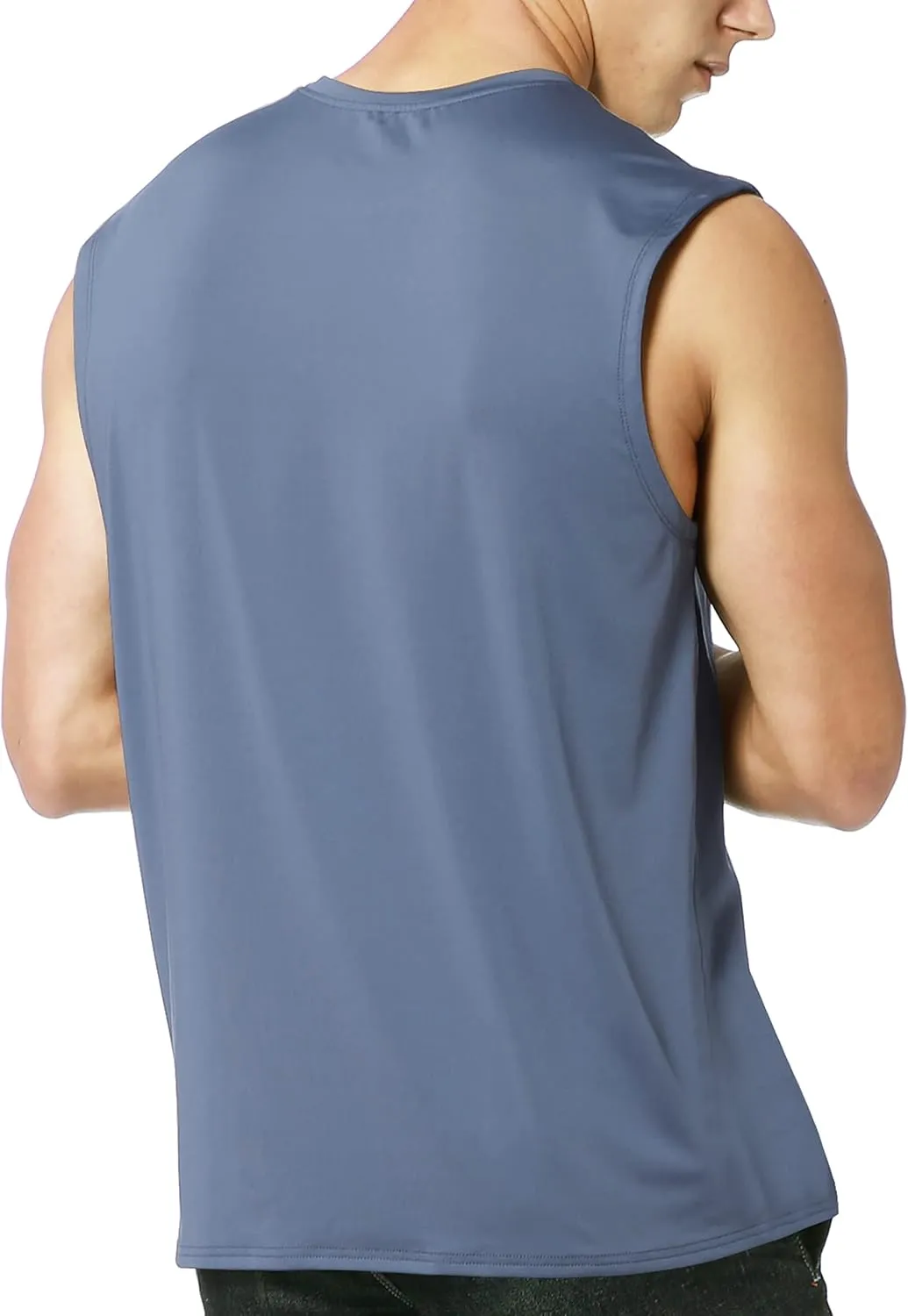 EZRUN Men's Sleeveless Shirt Quick Dry Workout Swim Shirt Gym Muscle Athletic Beach Tank Top Big and Tall