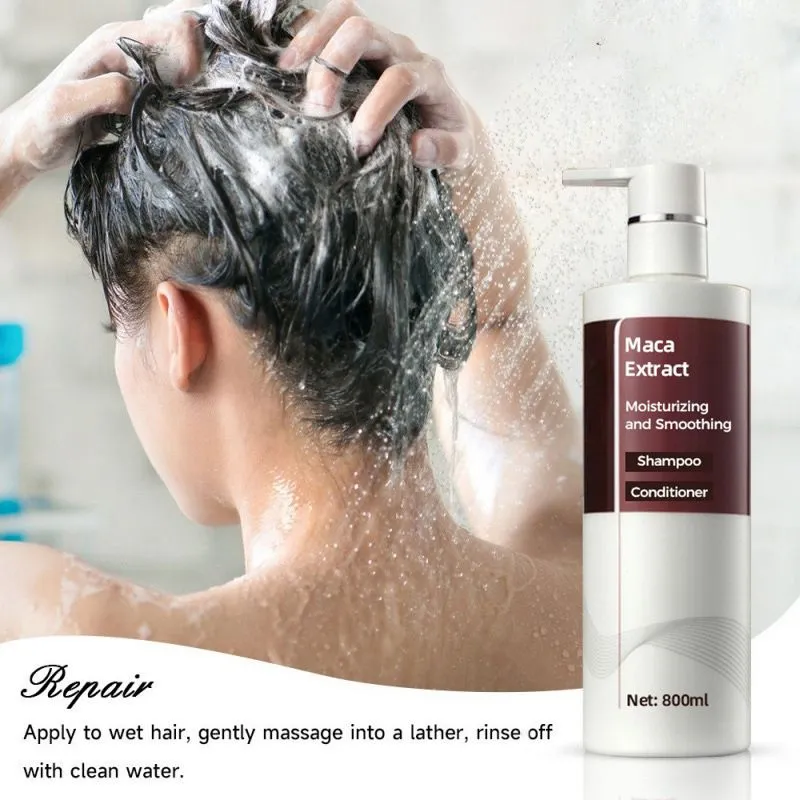 Feuchtigkeitsspendendes & glttendes Shampoo und Reparatur-Splung mit Maca-Extrakt