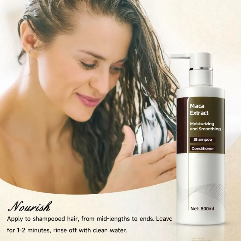 Feuchtigkeitsspendendes & glttendes Shampoo und Reparatur-Splung mit Maca-Extrakt