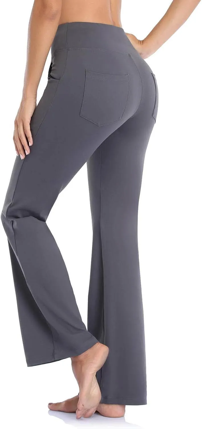 Flare Trousers Sports Waist Pants Pilates Trousers High Fitness Women Straight Yoga Leggings Flared for Yoga Leg