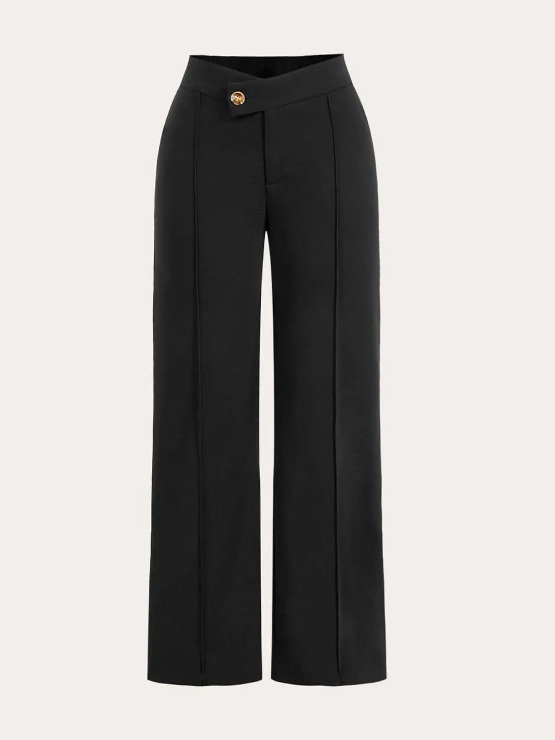 Floerns Women's Causal High Waist Pants Straight Leg Work Dress Trousers