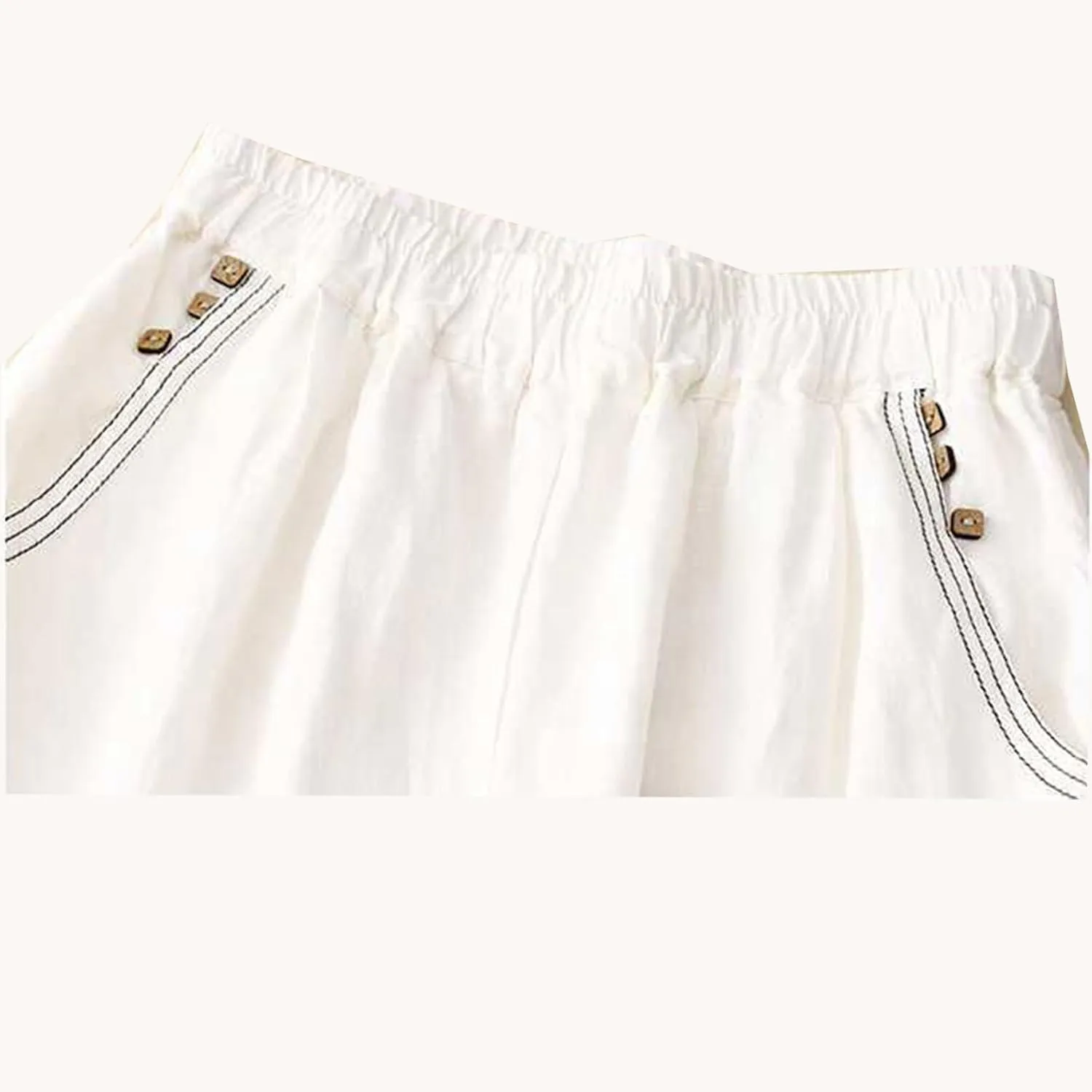 Flowy Pants for Women Summer Fashion Sagging High Waisted Elastic Pant Casual Loose Fit Slim Trousers with Pockets