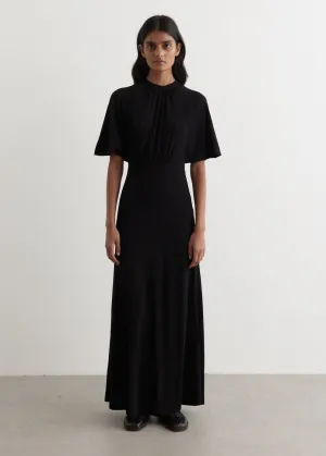 Fluid-Sleeve Jersey Dress