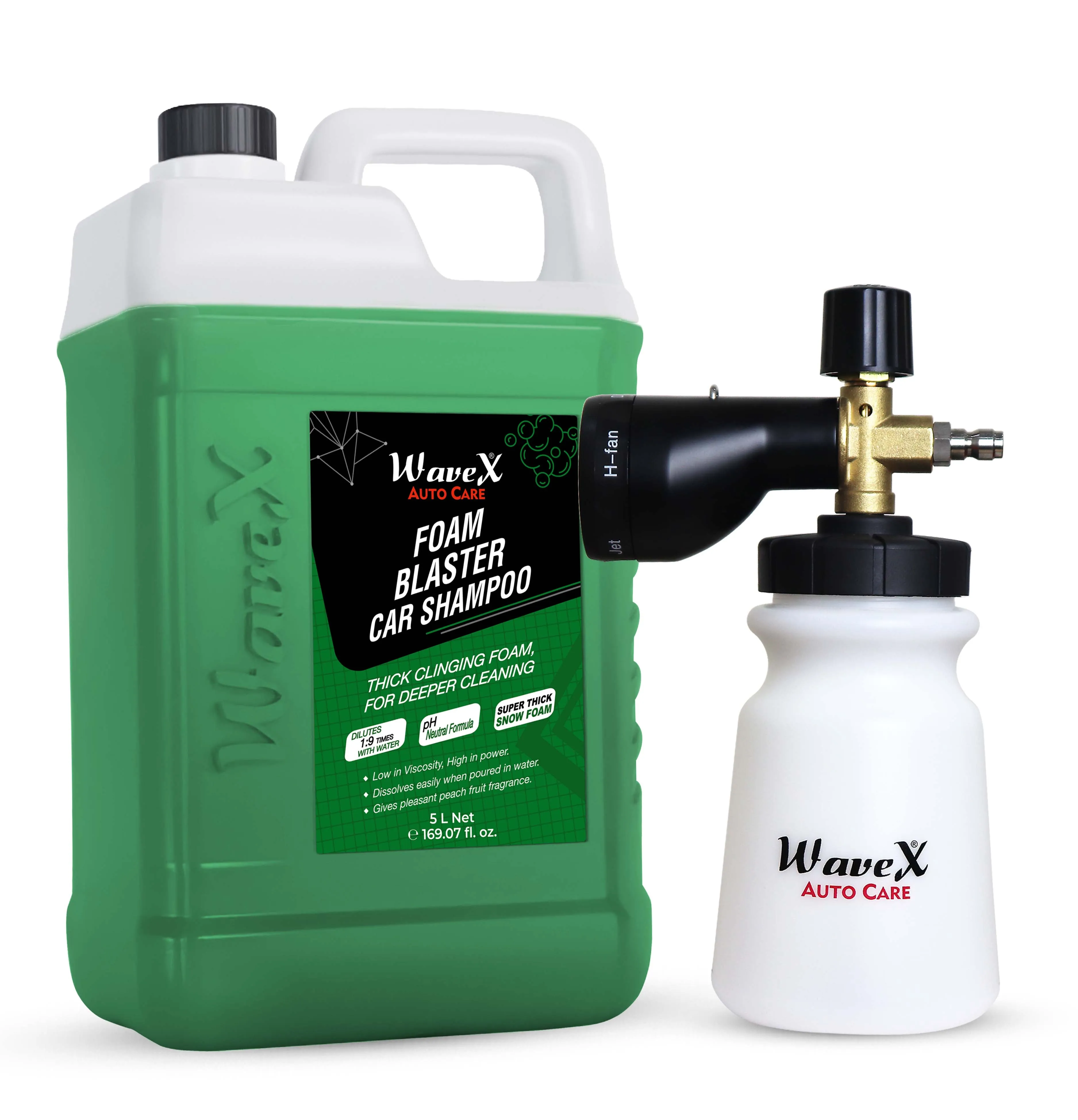 Foam Cannon for pressure washer   Foam Wash Car Shampoo Concentrate 5Ltr pH Neutral, Extreme Suds Snow White Foam, Highly Effective on Dust and Grime