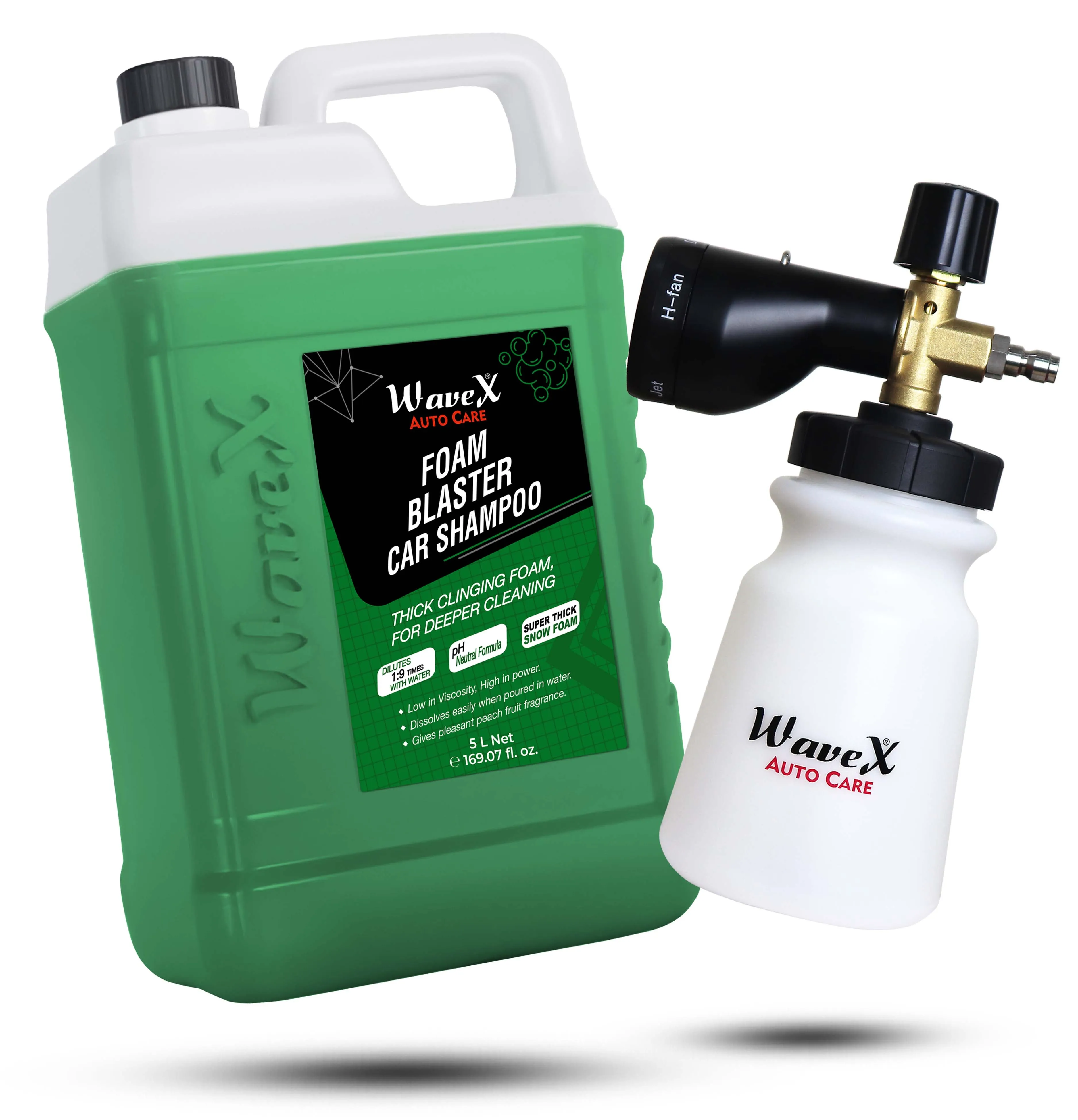 Foam Cannon for pressure washer   Foam Wash Car Shampoo Concentrate 5Ltr pH Neutral, Extreme Suds Snow White Foam, Highly Effective on Dust and Grime