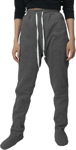Footed Sweatpants for Women Classic High Waisted Loose Fit Casual Trousers Pockets Drawstring Pajama Pants for Women