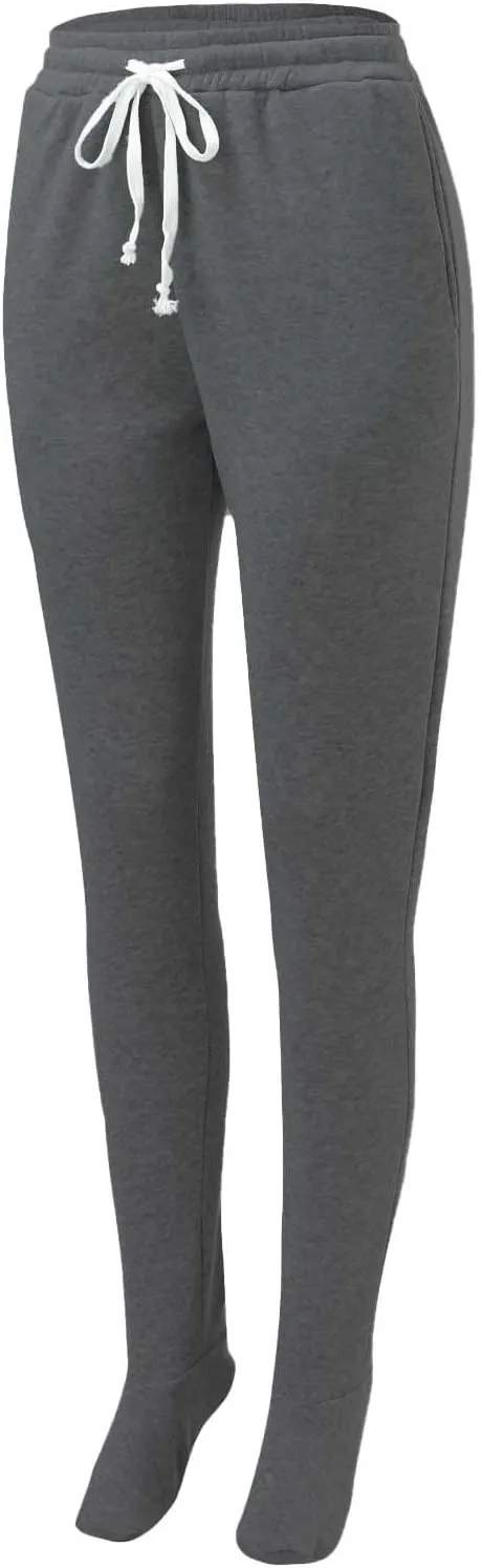 Footed Sweatpants for Women Classic High Waisted Loose Fit Casual Trousers Pockets Drawstring Pajama Pants for Women
