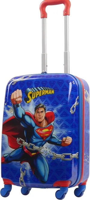 Ful Unisex Kid's Superman 20.5 Inch Carry On Rolling Luggage, Hardshell Suitcase with Spinner Wheels, Blue