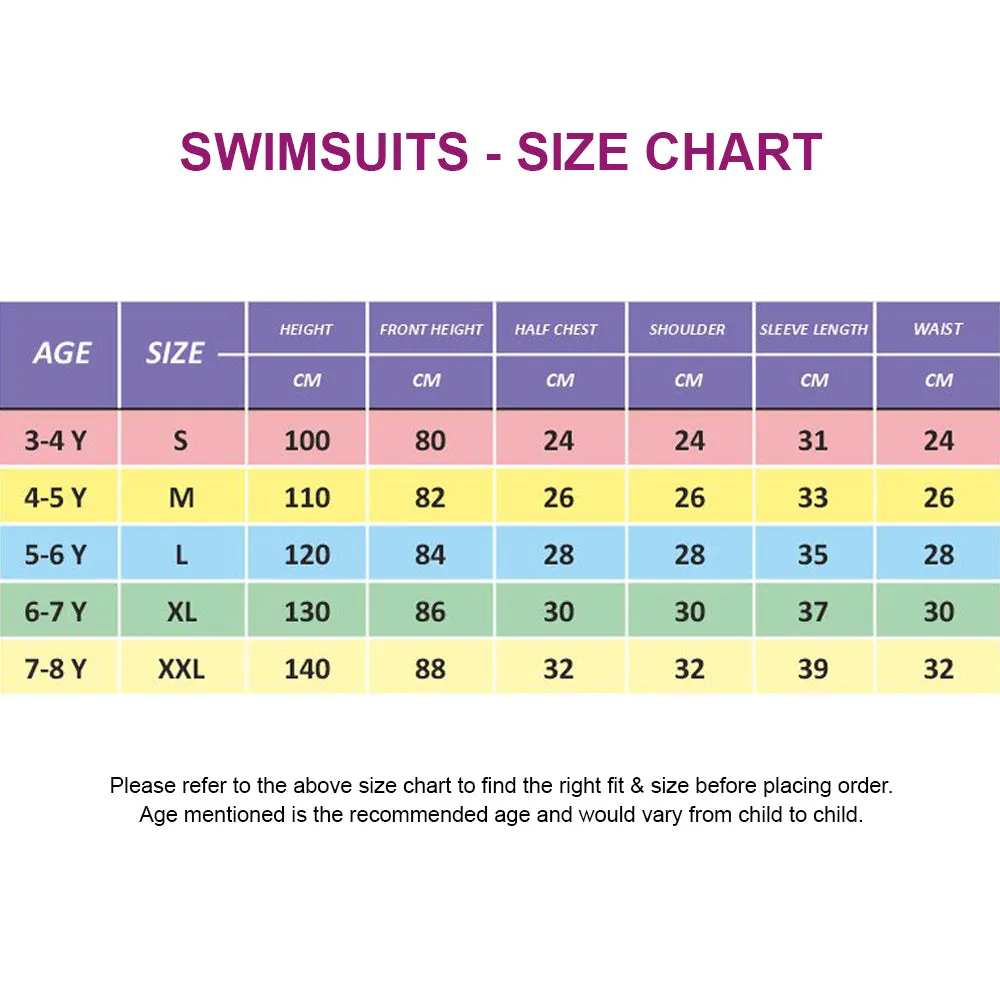 Full Length Dive Mauve Mermaid Color Block Printed Kids Swimwear In Upf 50  Fabric