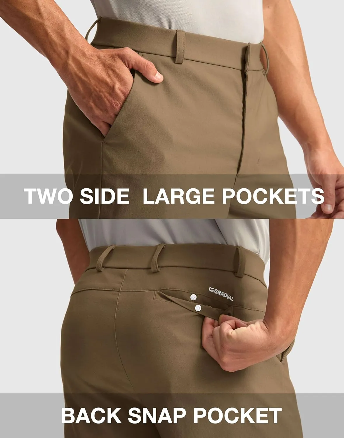 G Gradual Men's Golf Dress Shorts 7"/ 9" Stretch Casual Work Flat Front Shorts for Men with 3 Pockets Quick Dry