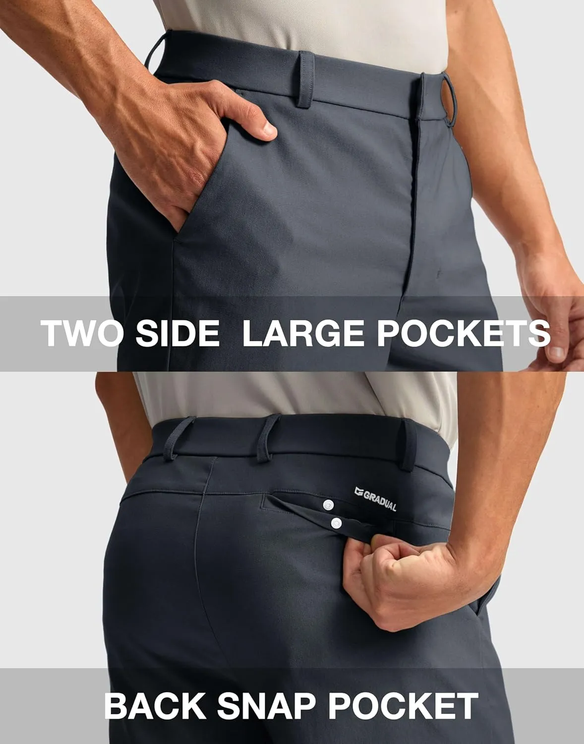 G Gradual Men's Golf Dress Shorts 7"/ 9" Stretch Casual Work Flat Front Shorts for Men with 3 Pockets Quick Dry