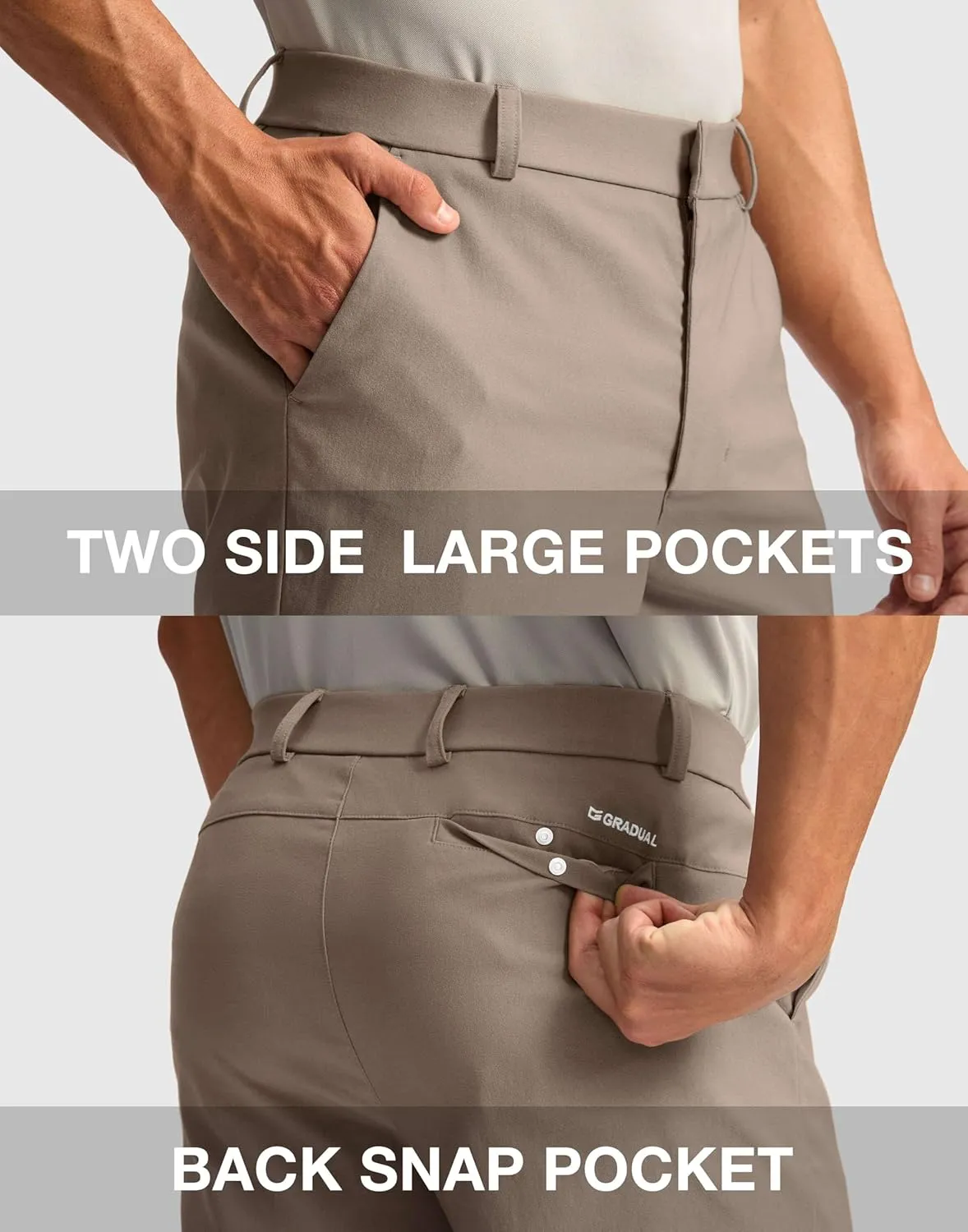 G Gradual Men's Golf Dress Shorts 7"/ 9" Stretch Casual Work Flat Front Shorts for Men with 3 Pockets Quick Dry
