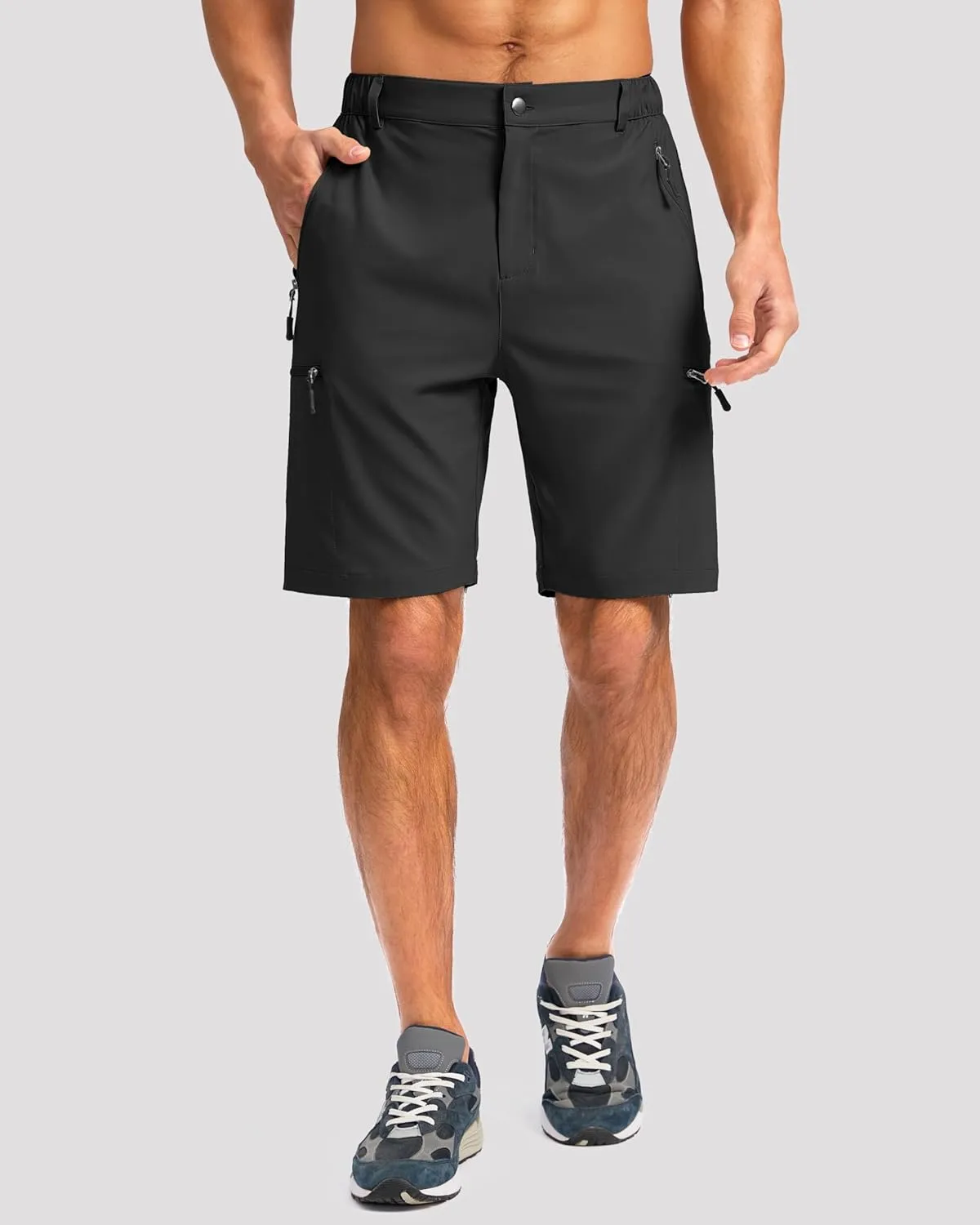 G Gradual Mens Hiking Cargo Shorts with 4 Zipper Pockets 9" Quick Dry Lightweight Casual Work Shorts for Men Golf Fishing