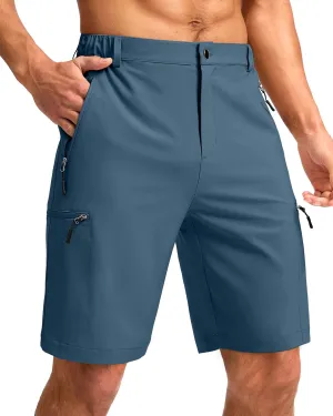G Gradual Mens Hiking Cargo Shorts with 4 Zipper Pockets 9" Quick Dry Lightweight Casual Work Shorts for Men Golf Fishing