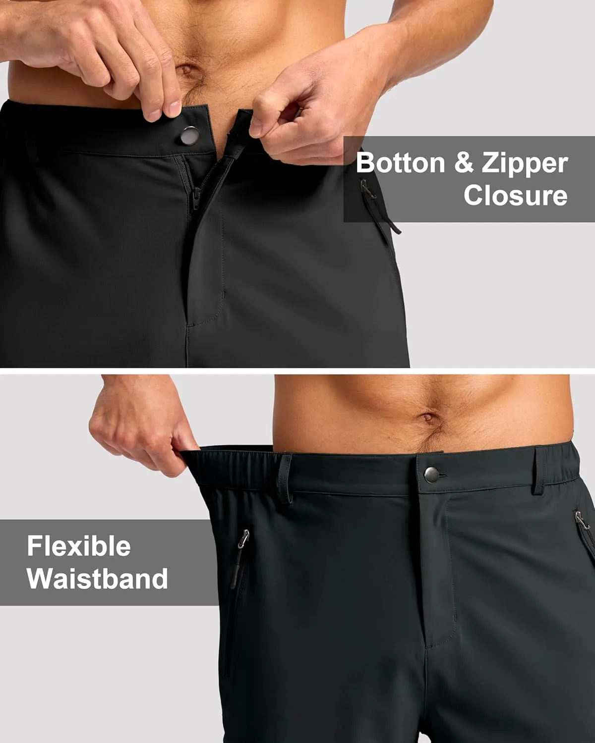 G Gradual Mens Hiking Cargo Shorts with 4 Zipper Pockets 9" Quick Dry Lightweight Casual Work Shorts for Men Golf Fishing