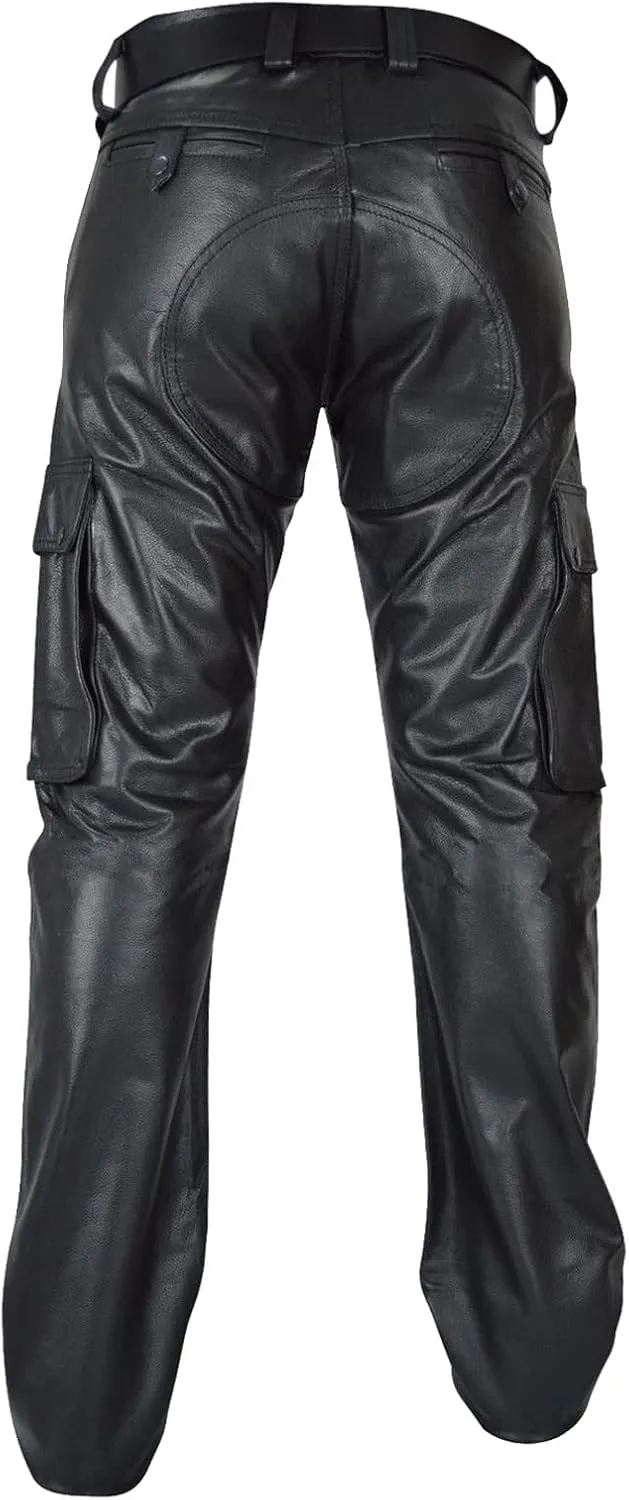GIERIDUC Faux Leather Pants for Men's Mens Corduroy Trousers Straight Leg White Chino Pants for Men Polyester Pants for Men