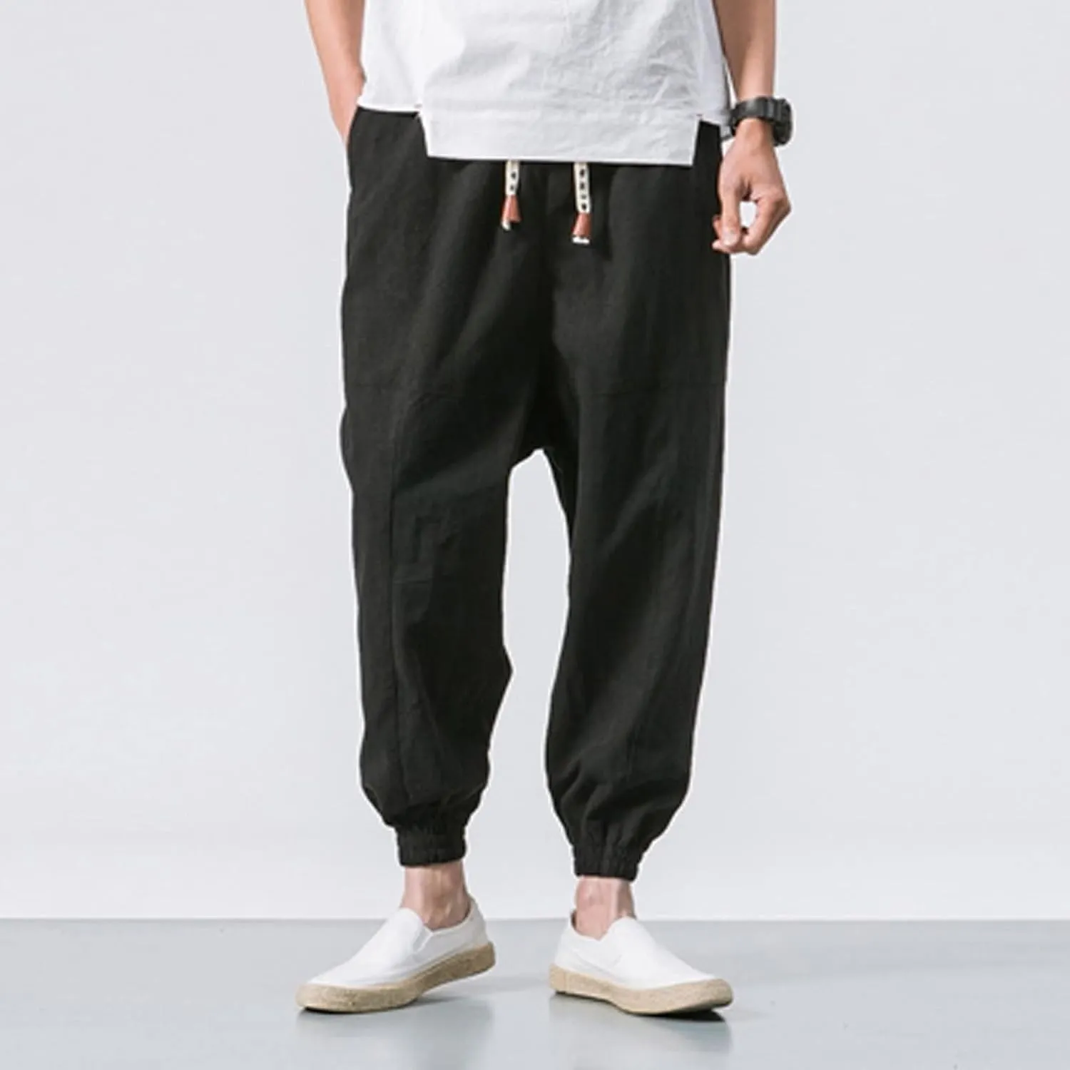 GIERIDUC Mens Cargo Pants Sweatpants Mens Lightweight Cotton Cargo Pants Waist Compression for Men High Waisted Scrub Pants