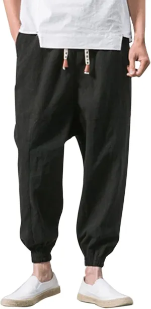 GIERIDUC Mens Cargo Pants Sweatpants Mens Lightweight Cotton Cargo Pants Waist Compression for Men High Waisted Scrub Pants