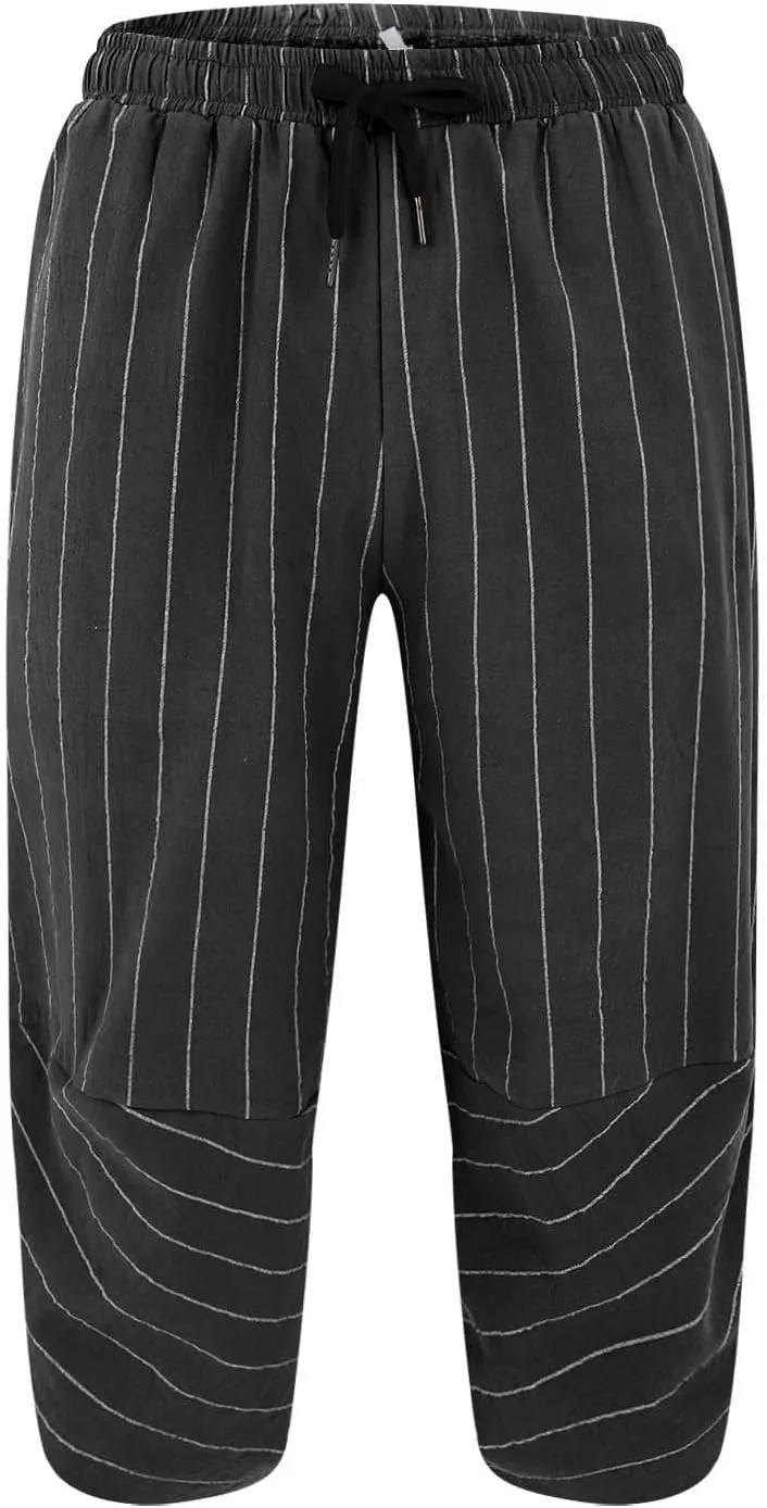 GIERIDUC Mens Cotton Linen Loose Pant Casual Long Pants Lightweight Flat-Front Summer Trousers Yoga Beach Pants for Men