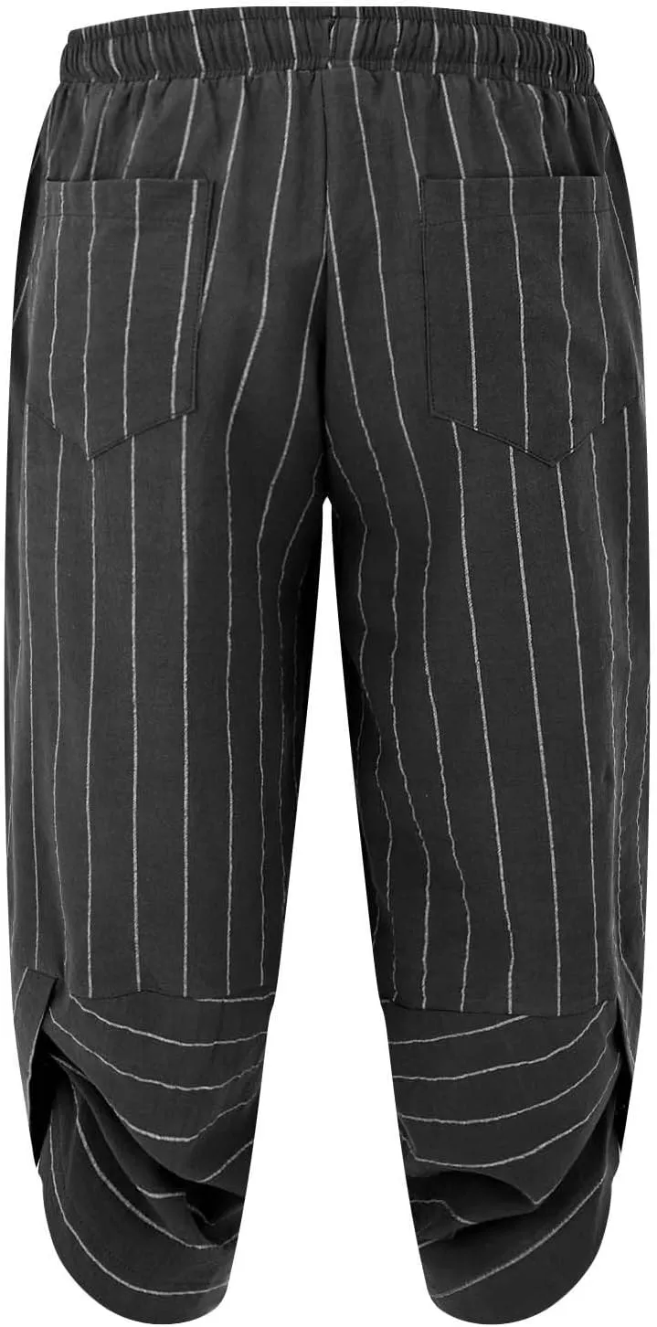 GIERIDUC Mens Cotton Linen Loose Pant Casual Long Pants Lightweight Flat-Front Summer Trousers Yoga Beach Pants for Men