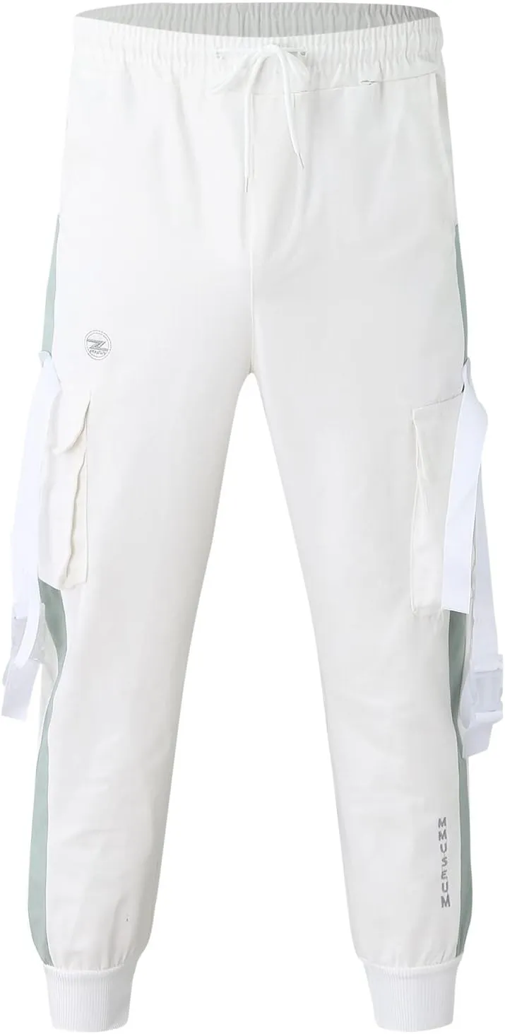 GIERIDUC Mens Hiking Cargo Pants Casual Workout Joggers Lightweight Gym Sweatpants Elastic Waist Athletic Pants with Pockets