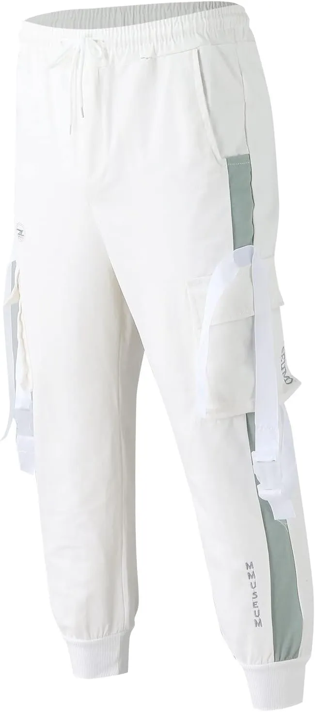 GIERIDUC Mens Hiking Cargo Pants Casual Workout Joggers Lightweight Gym Sweatpants Elastic Waist Athletic Pants with Pockets