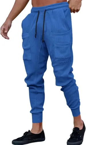 GIERIDUC Mens Stretch Waist Cargo Pants Corduroy Trousers Mens Slim Fit Straight Fit Corduroy Pants Men's Cotton Linen Pants