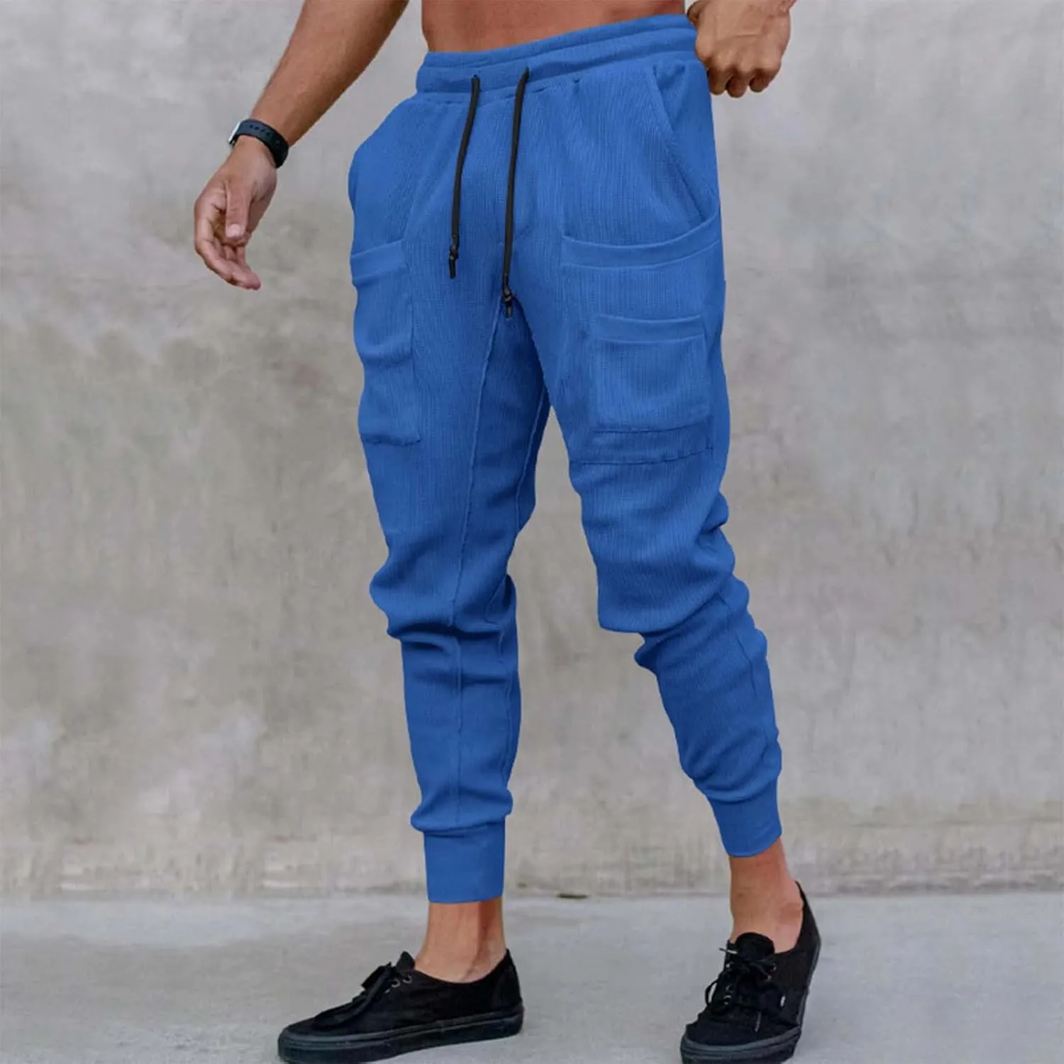 GIERIDUC Mens Stretch Waist Cargo Pants Corduroy Trousers Mens Slim Fit Straight Fit Corduroy Pants Men's Cotton Linen Pants