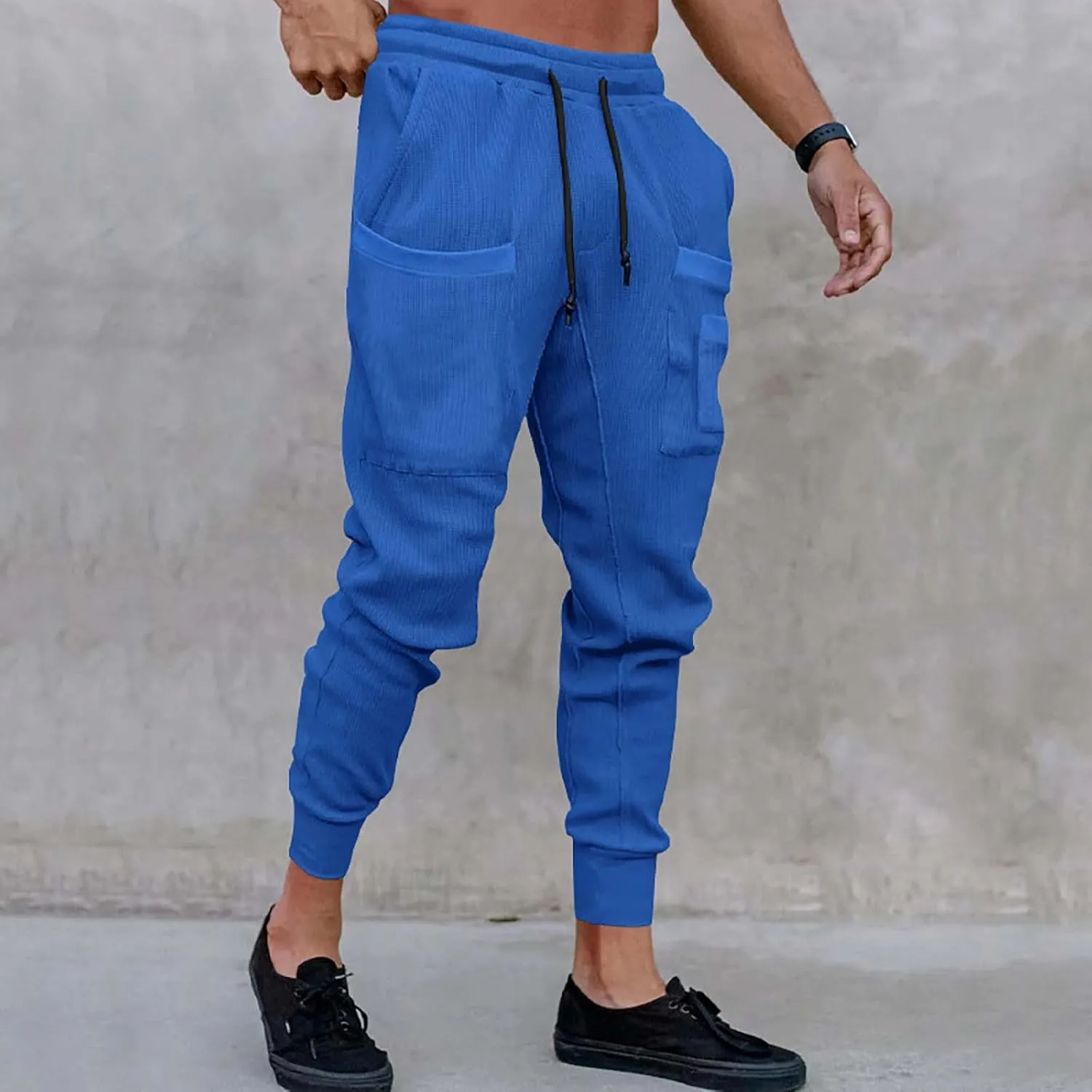 GIERIDUC Mens Stretch Waist Cargo Pants Corduroy Trousers Mens Slim Fit Straight Fit Corduroy Pants Men's Cotton Linen Pants