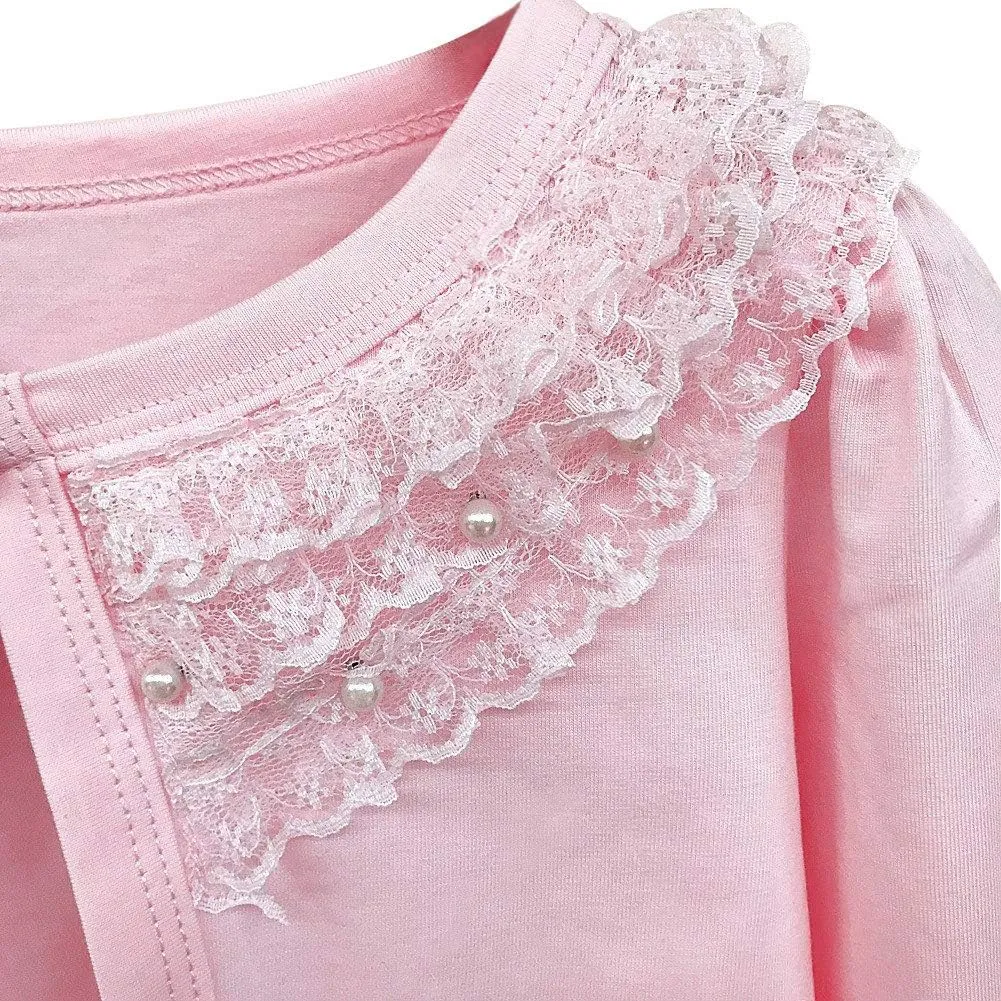 Girls Shrugs Lace Bolero Long Sleeve Cardigan Party Church Dress Cover Up
