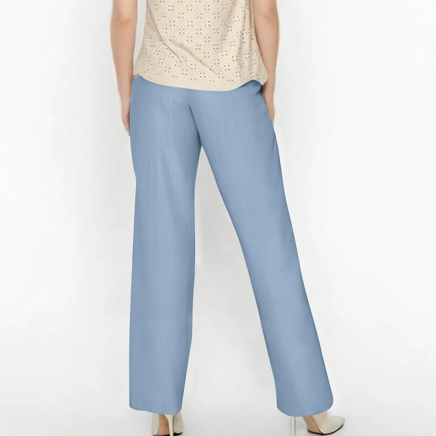 GOFULY Linen Pants Women Wide Leg Beach High Rise Pants Casual Elastic Waist Drawstring Summer 2025 Solid Trouser with Pocket