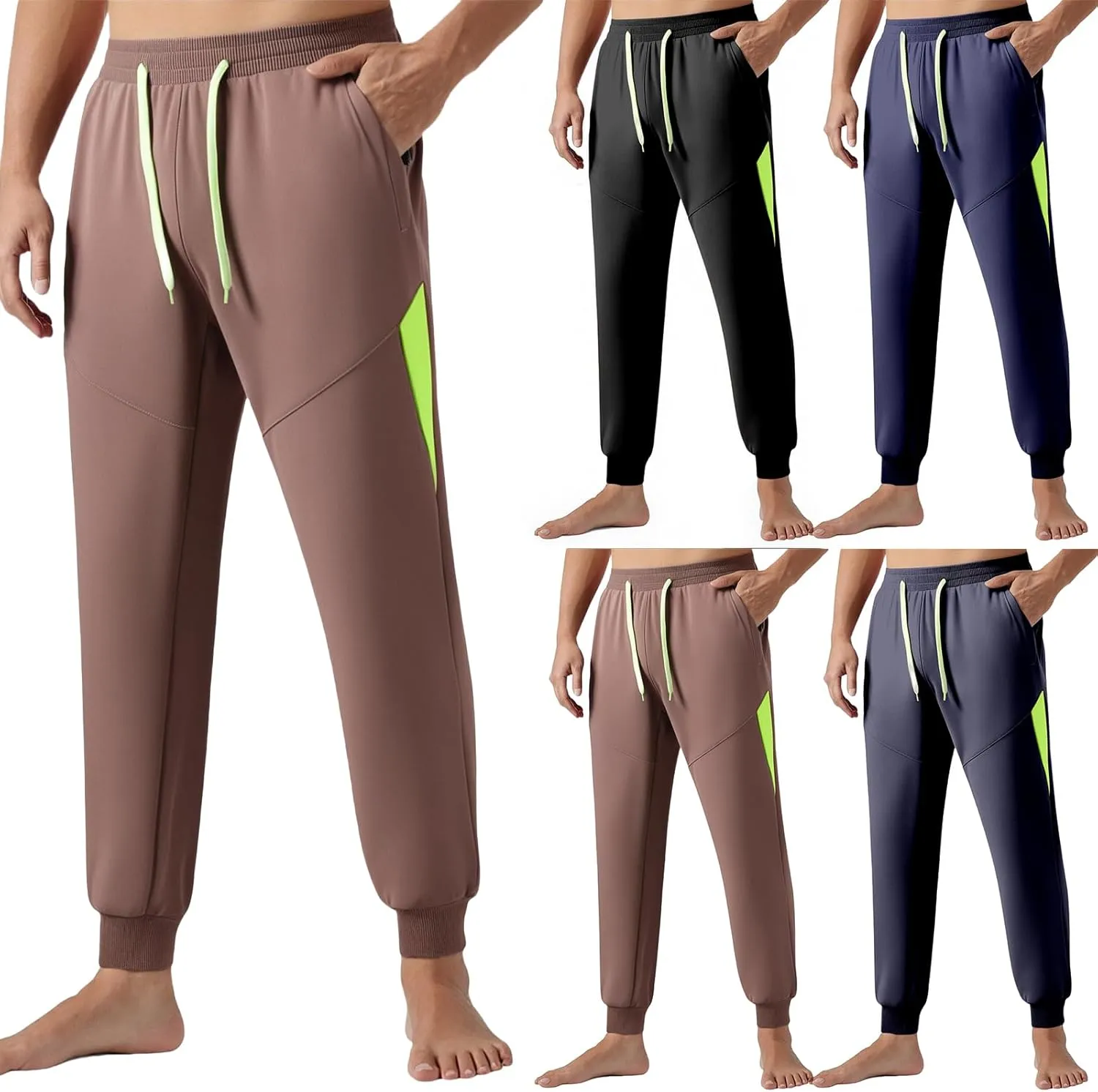 Golf Pants Men Workout Sweatpants Lightweight Training Stretch Gym Athletic Jogger Sweatpants with Pocket