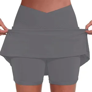 Golf Skirts for Women Athletic Mini Crossover Skirts Ladies Tennis Yoga Shorts Golf Summer Vacation Beach Casual