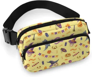 Halloween Skull Fanny Packs for Women & Men Fashion Crossbody Bag Waist Packs Pouch with Adjustable Strap, Sling Bag Belt Bags for Cycling Travel Running